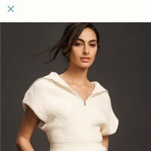 Anthropologie Cream Knit Top size S worn once